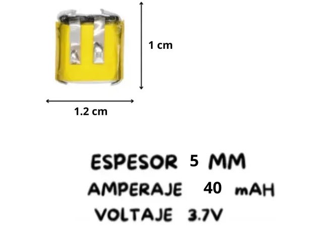 &+ BATERIA AURICULAR DRON PARLANTE 3.7V 35MHA 501012